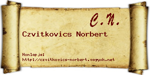 Czvitkovics Norbert névjegykártya