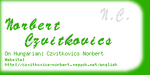 norbert czvitkovics business card